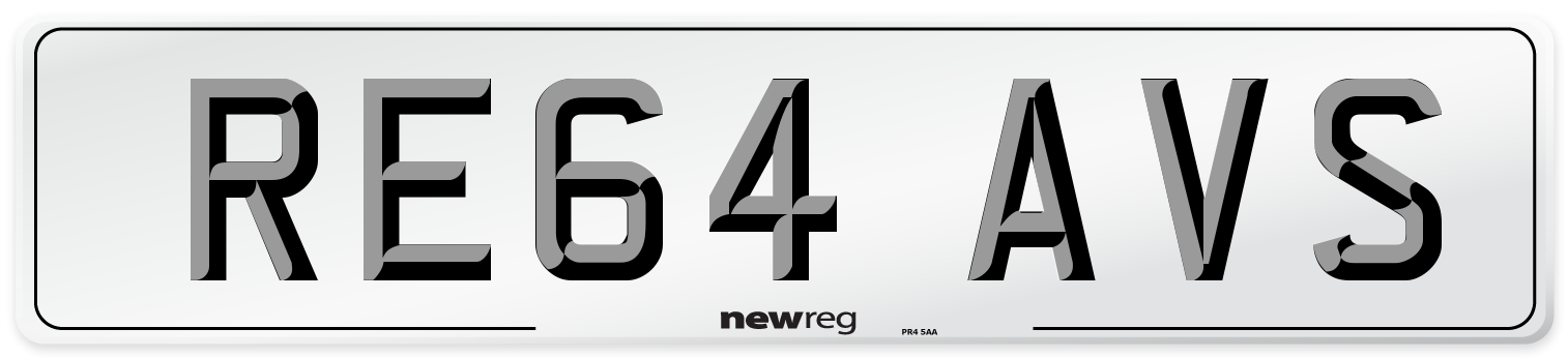 RE64 AVS Number Plate from New Reg